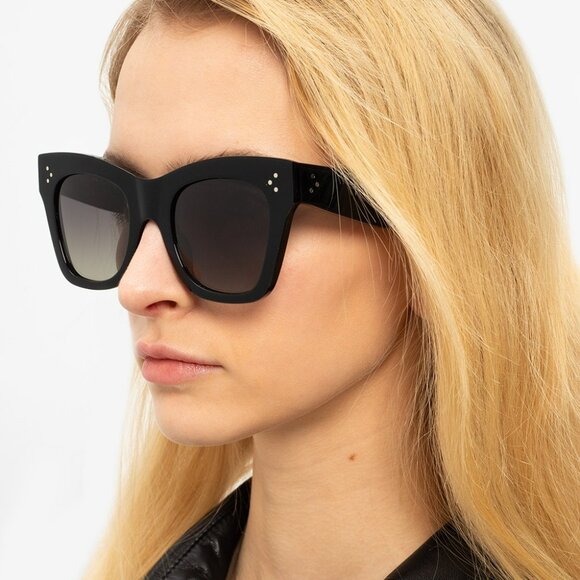 Celine 3 DOTS Women Sunglasses Black Grey Gradient CL4004IN 01D NEW AUTHENTIC - Picture 11 of 13